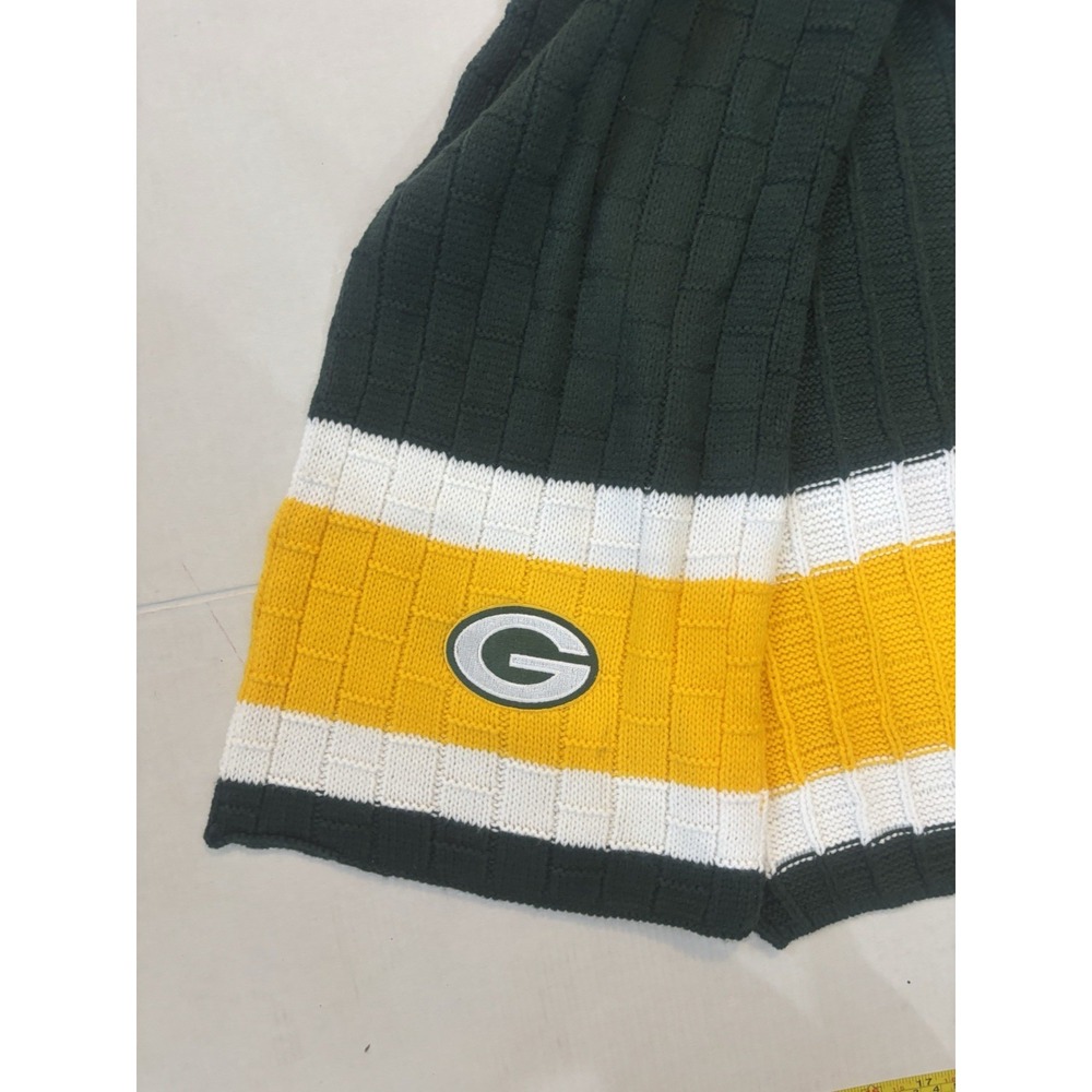 Green Bay Packers Knit Scarf Green Gold Striped Patch Football Little Earth NFL